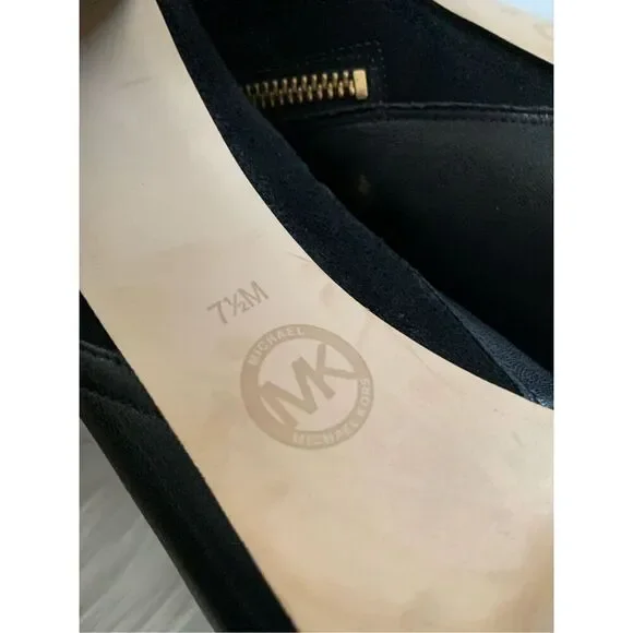 Michael Kors black suede and leather booties 4 inch heel size 7 1/2 - Picture 6 of 9